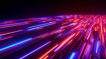 Futuristic cyberspace backgrounds in neon colors. Neon and futuristic maps and roads. Futuristic spaces.