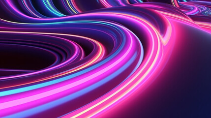 Obraz premium Futuristic cyberspace backgrounds in neon colors. Neon and futuristic maps and roads. Futuristic spaces.