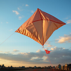 A kite soaring in the wind 
