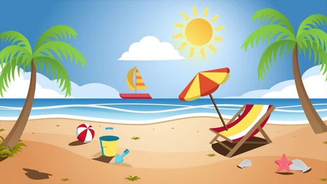 Summer Time Enjoy Vacations Animation