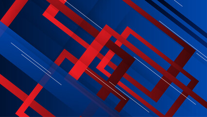 Blue red geometry background vector