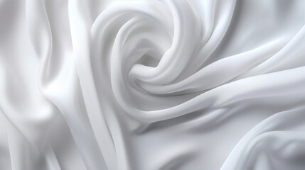 Obraz premium White gauze fabric background with fluid shapes and movement. 