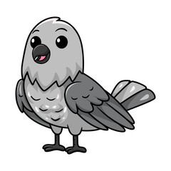 Cute northern mockingbird cartoon posing