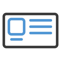 identity card icon in color line style