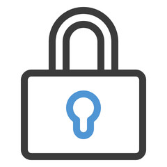padlock icon in color line style