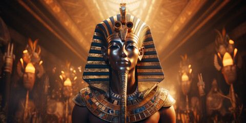 Egyptian God Amun-Ra. Generative AI