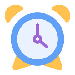 alarm clock icon in flat style