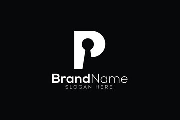Trendy Professional letter P safety logo design vector template