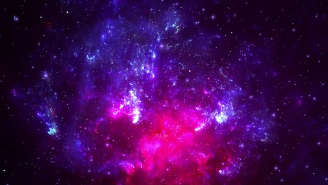 Hyperspace Jump To red and blue Nebula in 3D