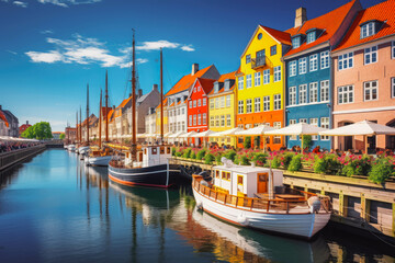 Copenhagen travel destination. Tour tourism exploring. - obrazy, fototapety, plakaty