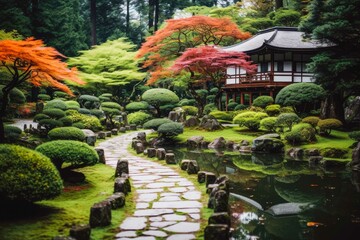 Japan gardens travel destination. Tour tourism exploring.