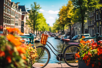 Fototapeta na wymiar Amsterdam Netherlands travel destination. Tour tourism exploring.