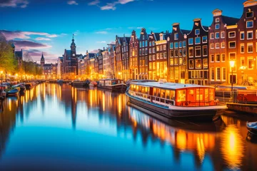 Foto op Aluminium Amsterdam Netherlands travel destination. Tour tourism exploring. © VisualProduction