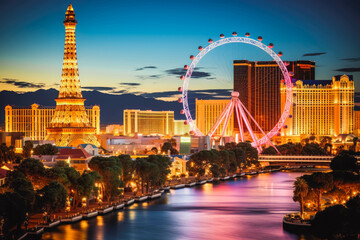 Las Vegas travel destination. Tour tourism exploring.
