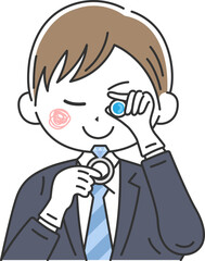 鑑定士の男性のイラスト