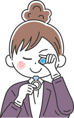 鑑定士の女性のイラスト