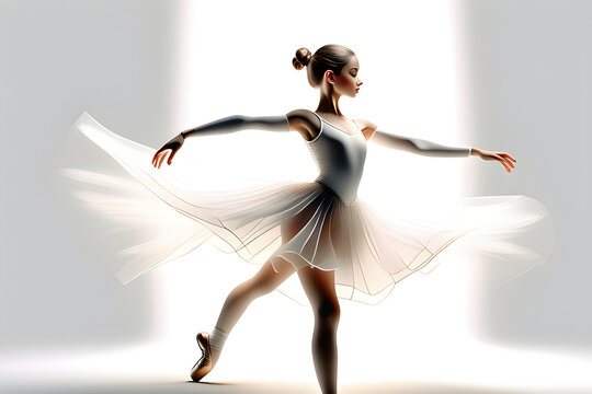 En Pointe Elegance: Graceful Ballerina Sketch, Generative AI