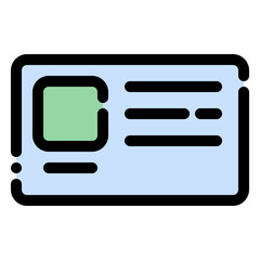 identity card icon in flat line style