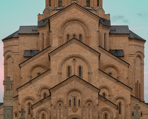 Front of the Holy Trinity Cathedral of Tbilisi, Georgia