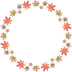秋の紅葉のリースのベクターフレーム画像