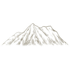 Mountain Hand Drawn Landscape Drawing Illustration