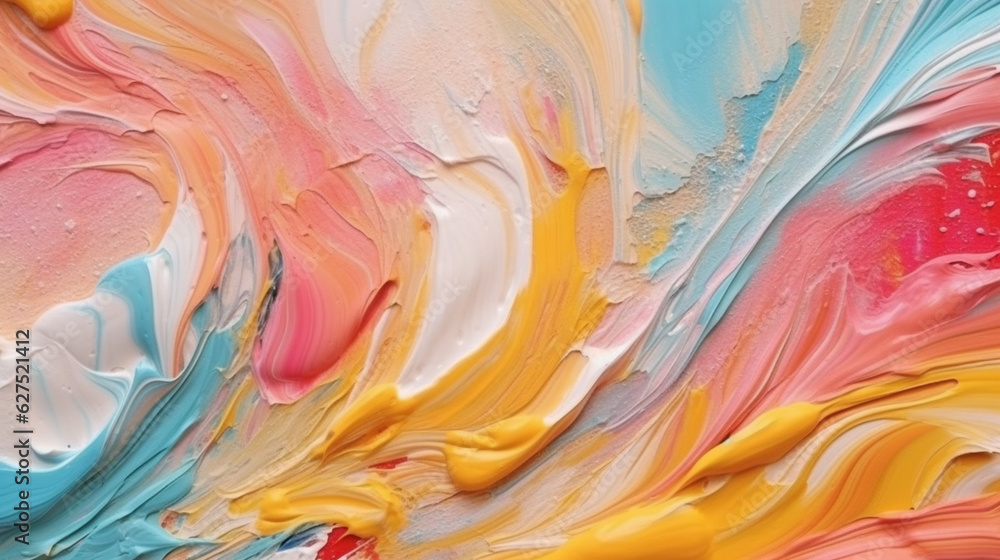 Wall mural backgrounds with texture of multicolored acrylic paint.