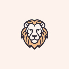 Obraz premium simple lion wild animal adventure logo vector illustration template design