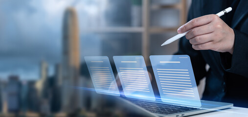 Electronic signatures simplifying contract deals with smart contract technology, corporate finance...