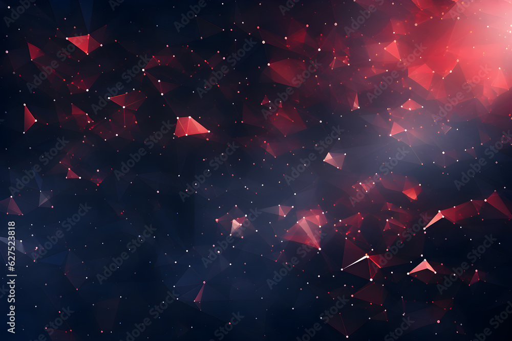 Poster abstract background stars and stripes with lights with bokeh blue red purple colorful gradient, ai g