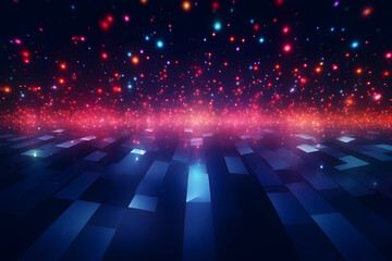 abstract background with lights with bokeh blue red purple colorful gradient, AI generate