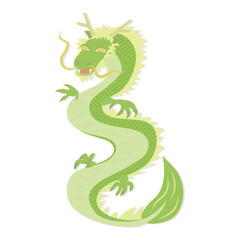 かっこいい中華風の龍のイラスト、2024年辰年、年賀状素材