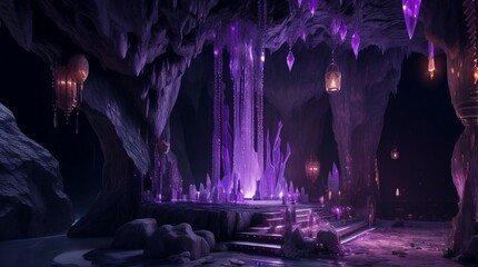 Purple Underground Altar - Generative AI
