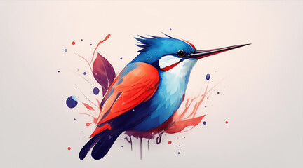 vector art of an kingfisher, - obrazy, fototapety, plakaty