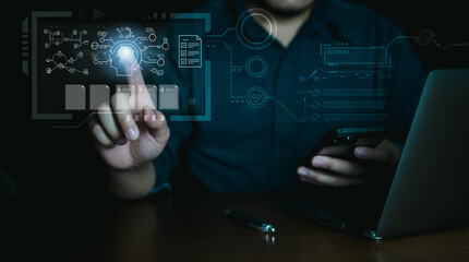 Artificial Intelligence (AI) development, Designer control program and touch screen UI for program design.