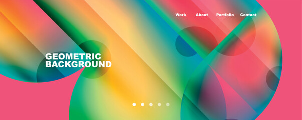 Circle, round elements and lines geometric abstract background. Vector Illustration For Wallpaper, Banner, Background, Card, Book Illustration, landing page