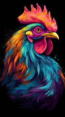 Fototapeta premium Picture of a beautiful rooster