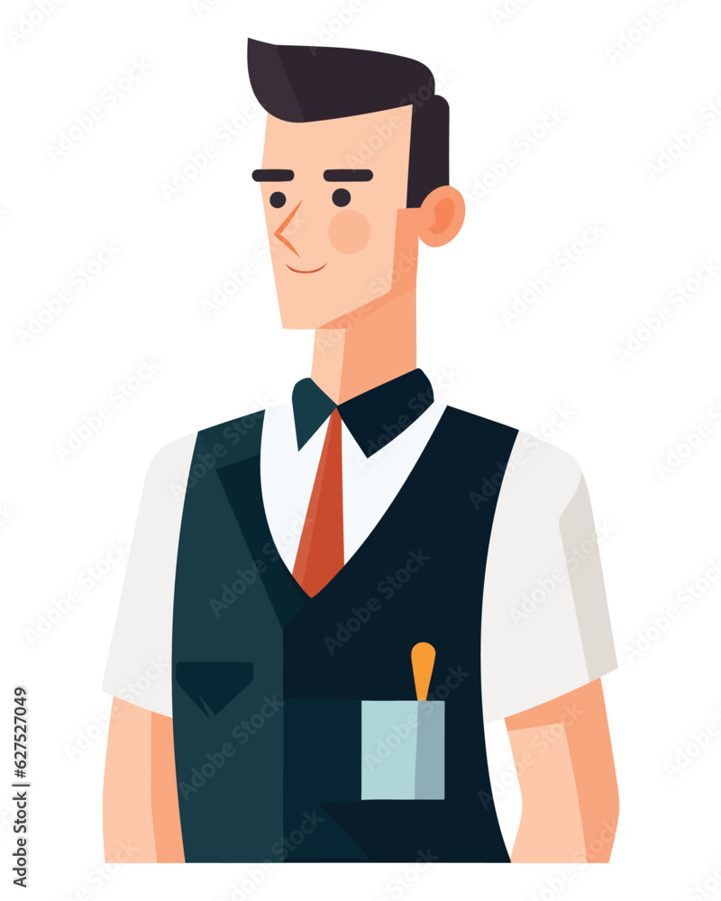 Sticker successful businessman in suit