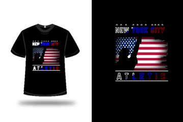 t-shirt new york city athletic color red and white