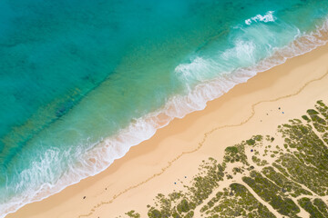 Aerial Bliss: Stunning White Sands Beach from Above