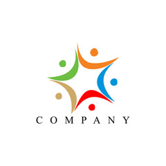 Star logo design, people logo, community logo, eps