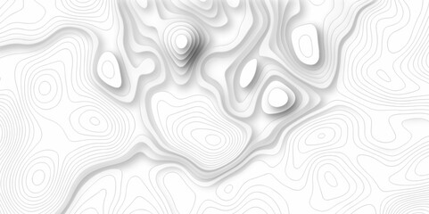Topographic canyon geometric map relief texture with curved layers and shadow. Topographic map. Geographic mountain relief. Topo contour map on white background, Topographic contour lines vector map.
