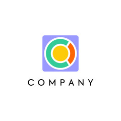 Fototapeta premium Squire logo design, round logo, technology logo design eps