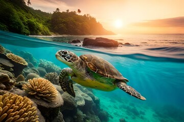 sea turtle generated by AI tool