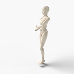 Mannequin, hopping, playing, without base, plain background, gesture, pose
