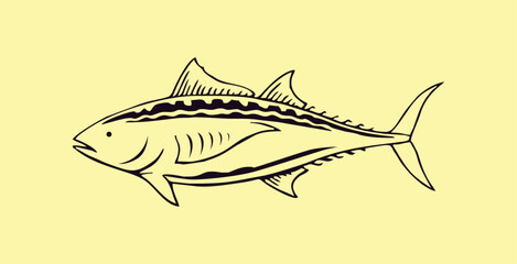 fish vector hand drawn, fish illustration design can be used logo and web icon