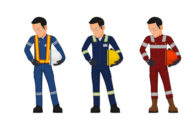 worker is looking at something on the floor