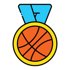 Basketball medal illustration