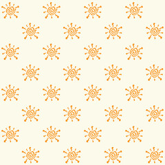 Hot Summer Sun Vector Seamless Pattern