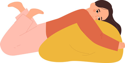 tired, no energy woman cartoon illustration