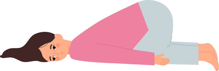 tired, no energy woman cartoon illustration